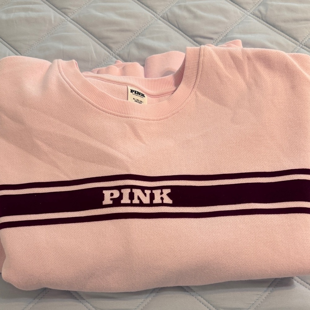 PINK Victoria's Secret Light Pink Crew Neck Sweater